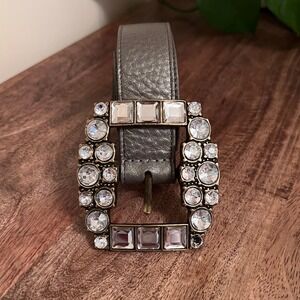 Eileen Fisher Chico's Embellished Rhinestone Belt Made In USA Size‎ L Dressy